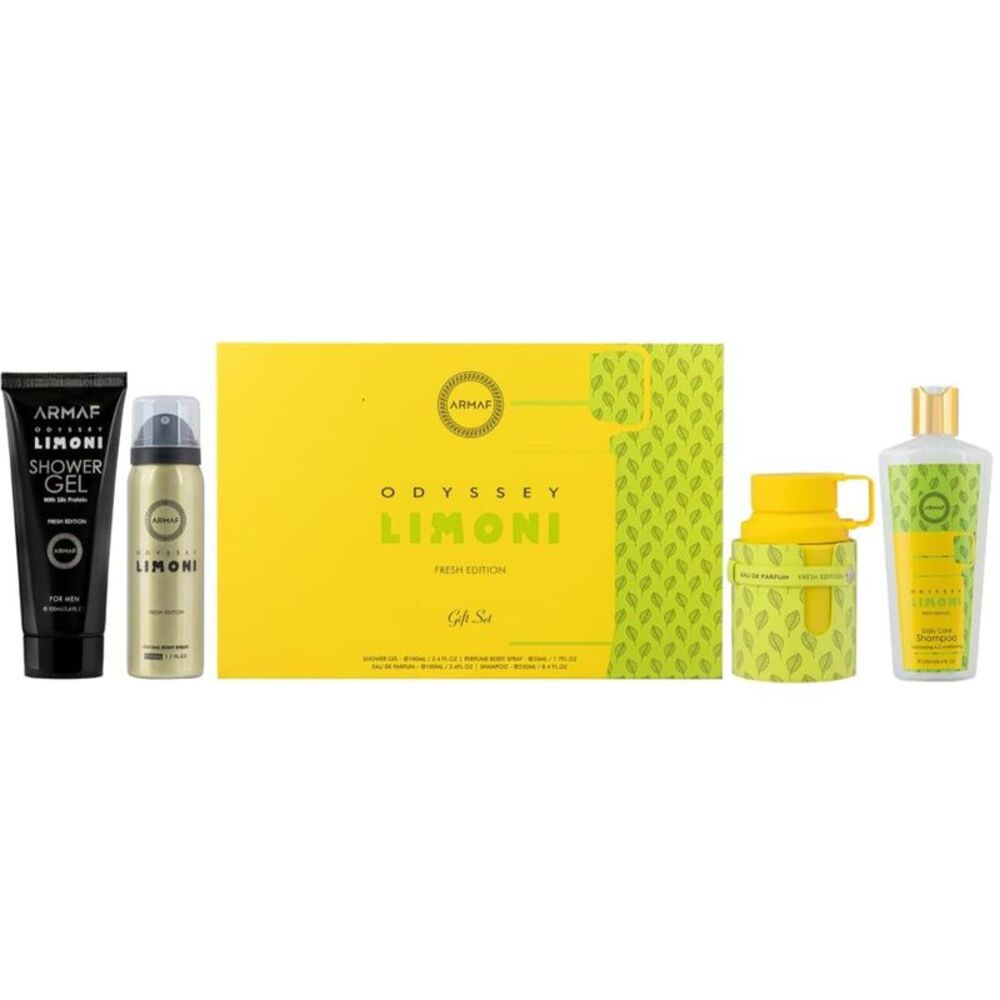 Armaf Odyssey Limoni Fresh Etd. Unisex Set (3.4 SG +1.7 BS+3.4 EDP+8.4 SH) - New